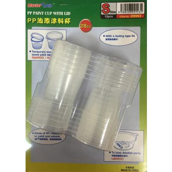 Trumpeter - Pp Paint Cup With Lid S-size X 12pcs 28cc - Trp09993