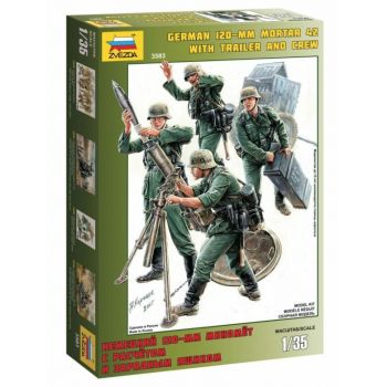 Zvezda - 1/35 GERMAN 120-MM MORTAR 42 W. TRAILER/CREW (8/23) *