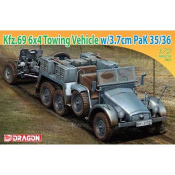 Dragon - 1/72 Kfz.69 6x4 Towing Vehicle W/3.7 Cn Pak (9/20) * - DRA7419