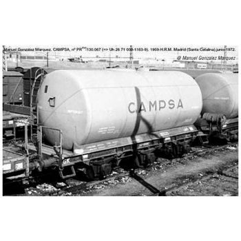 Electrotren - Renfe 2-unit 3-axle Tank Wagon Campsa Iv 70th (12/21) * - ELE-HE6023