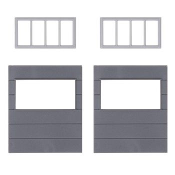 Faller - 2 Wall elements with horizontal windows. Goldbeck - FA180891