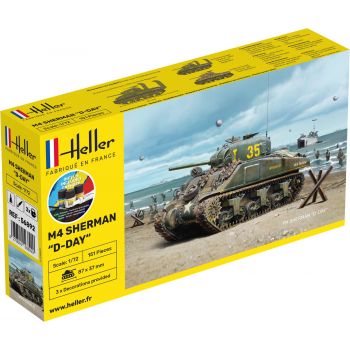 Heller - 1/72 Starter Kit M4 Sherman D-dayhel56892