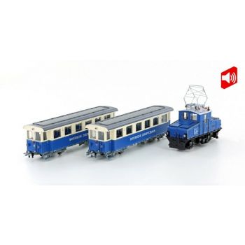 Hobbytrain - Zugspitzbahn Tal-lok Mit 2 Personenwagen, Ep.v, H0e  Sound - HOB-H43106S