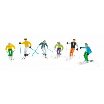Jagerndorfer - Standing Figurines With Ski's -  6 Pcs (1:32) (Jc54400)