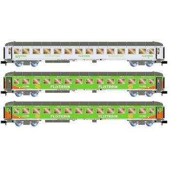 Lemkecollection - H0 Flixtrain Set 4 3er Set Personenwagen Bimz 264 Ep.vilc95004
