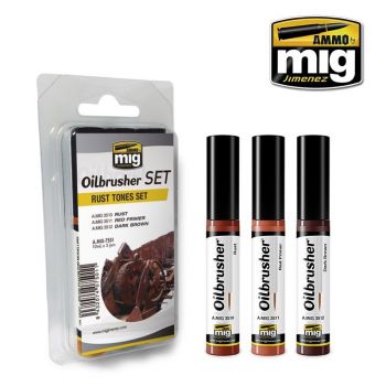 Mig - Oilbrusher Rust Tones Set  3 St. (Mig7501)