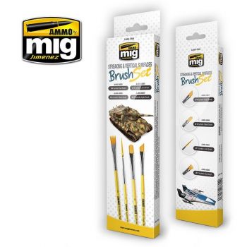 Mig - Streaking And Vertical Surfaces Brush Set (Mig7604)