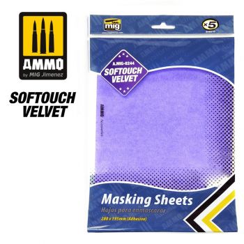 Mig - Softouch Velvet Masking Sheets 5 Pcs 280mm X 195mm (8/21) *mig8244
