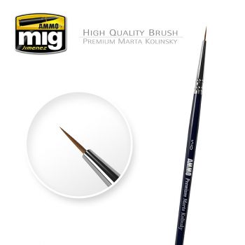 Mig - 5/0 Premium Marta Kolinsky Round Brush (Mig8600)