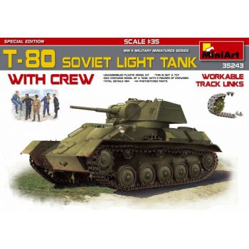 Miniart - T-80 Soviet Light Tank W/crew. S.e. (Min35243)