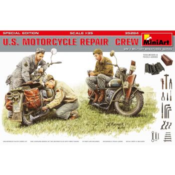 Miniart - U.s. Motorcycle Repair  Crew. S.e. (Min35284)