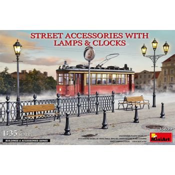 Miniart - 1/35 Street Accessories With Lamps En Clocks (11/21) *min35639