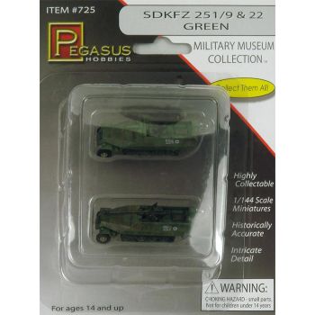 pegasus - 1/144 SdKFZ 251/9 & 22, Grün,Fertigmodelle