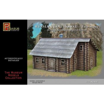 pegasus - 1/72 Two storey log house (1 piecs) thatched roof - plastic
