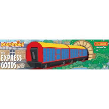 Playtrains - Express Goods 2 X Closed Wagon Pack (9/21) * - PT-R9316