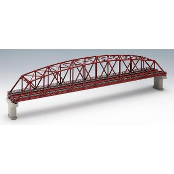 Tomytec - 2 Track arched thru truss bridge w/piers 22" long (560 mm)-red