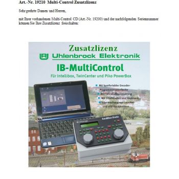 Uhlenbrock - Multi-control Licentie (Uh19210)