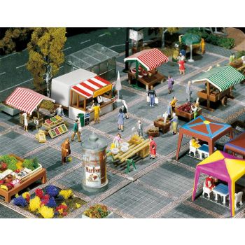Faller - Market stands and carts